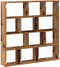 vidaXL - Wandschap - kubus - 12 - vakken - bewerkt - hout - oud - houtkleurig