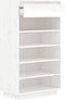 vidaXL - Schoenenkast - 60x34x105 - cm - massief - grenenhout - wit