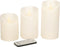Anna's collection - 3ST KAARS PAREL WAX RUSTIEK BEWEGENDE VLAM 7,5X10/12,5/15CM AFSTANDSBEDIENING...
