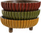 Middenstuk Home ESPRIT Geel Groen Koraal Koloniaal 25 x 25 x 9 cm (3 Stuks)