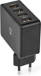 Nedis WCHAU481ABK - USB-wandlader - 4 poorten 2,4 A zwart