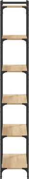 vidaXL - Boekenkast - 6-laags - 80x30x188 - cm - bewerkt - hout - sonoma - eiken