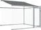vidaXL - Hondenhok - met - dak - en - deuren - 4x2x2 - m - gegalvaniseerd - staal - grijs
