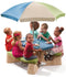 Step2 Naturally Playful Aqua Picknicktafel voor 6 kinderen met Parasol - Picknick set voor kind van plastic / kunststof