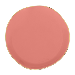 Urban Nature Culture Good Morning - Plate - Handgeschilderde gouden rand - Burnt Coral Ø17 cm