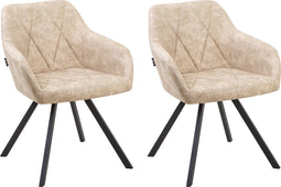 Set van 2 eetkamerstoelen MONEE Beige