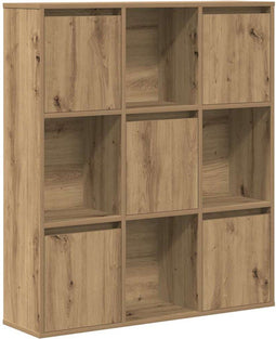 vidaXL - Boekenkast - 89x24x101,5 - cm - bewerkt - hout - artisanaal - eikenkleurig