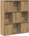 vidaXL - Boekenkast - 89x24x101,5 - cm - bewerkt - hout - artisanaal - eikenkleurig