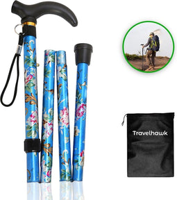 Travelhawk Wandelstok - Verstelbaar - Opvouwbaar - Blauw