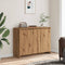 vidaXL - Dressoir - 102x33x75 - cm - bewerkt - hout - artisanaal - eikenkleurig