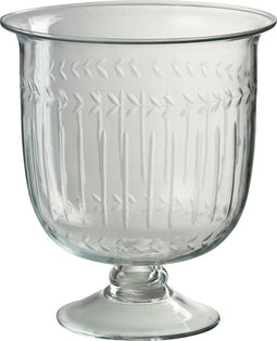 J-Line vaas Romeins - glas - transparant - Ø 22.5 cm