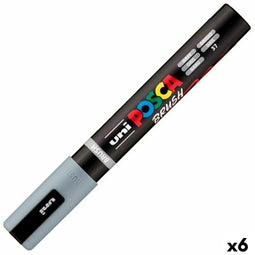POSCA PC-5BR - Markeerstift - Inkt op waterbasis - Grijs (6 stuks)