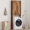 vidaXL - Wasmachinekast - 64x25,5x190 - cm - oud - houtkleurig