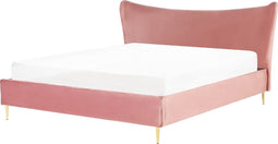 CHALEIX - Tweepersoonsbed - Roze - 180 x 200 cm - Fluweel