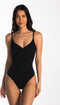 CYELL Caviar - Dames Badpak - Overslag look met lichte padding - Zwart