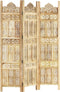 vidaXL - Kamerscherm - 3 - panelen - handgesneden - 120x165 - cm - massief - mangohout