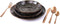 GLAMOMAX'S Choice - Serviesset Black Hazy - inclusief Koperkleurig Bestekset - 4 Persoons - Porselein - Zwarte Borden - Dinerborden - Bordenset