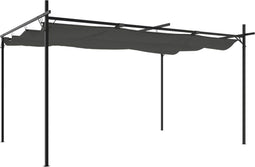 vidaXL - Pergola - met - uitschuifbaar - dak - 395x292x230 - antracietkleurig