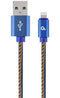 Cablexpert CC-USB2J-AMLM-1M-BL - USB A naar Lightning Kabel - 1 m - Blauw
