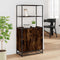 vidaXL - Hoge - kast - 68x35x139cm - bewerkt - hout - en - metaal - gerookt - eikenkleur