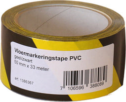 Vloermarkeringstape IEZZY 50mmx33m zwart/geel