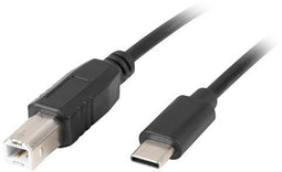 Lanberg CA-USBA-14CC-0030-BK - USB B naar USB type-C Kabel - 300 cm - Zwart