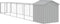 vidaXL - Hondenhok - met - dak - 117x609x123 - cm - staal - lichtgrijs