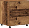 vidaXL - Printerstandaard - met - Wielen - Oud - Hout - 60x50x67 - cm