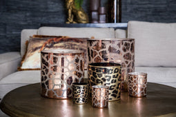 PTMD Desiree Windlicht Giraffe - H20 x Ø20 cm - Glas - Goud