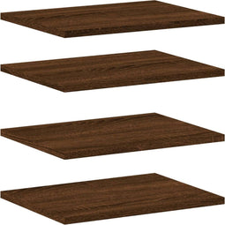 vidaXL - Wandschappen - 4 - st - 40x30x1,5 - cm - bewerkt - hout - bruin - eikenkleur