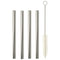 Metaltex - Set van 4 herbruikbare rietjes - Inox zwart
