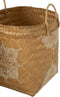 J-Line mand Tekening - bamboe - wit/natuur - 3 stuks