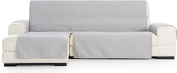 Hoes voor chaise longue met korte armleuning links Eysa SILVER Lichtgrijs 100 x 110 x 240 cm