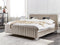 LUNAN - Tweepersoonsbed - Taupe - 180 x 200 cm - Fluweel