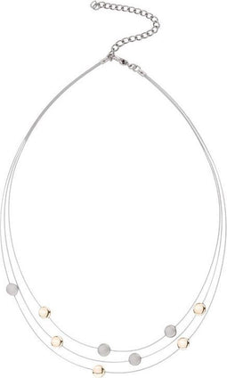 Boccia Titanium 0852.02 - Dames Ketting 45-50 cm - Puur titanium - Goudkleurige accenten