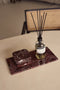 MOOISA - Marmer onderzetters rood - organisch - set van 4 stuks - 10x10x1cm