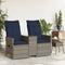Tuinbank 2-zits verstelbaar met tafel poly rattan grijs