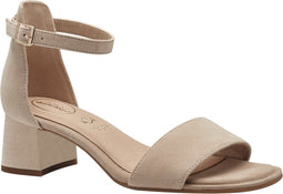 Tamaris COMFORT Essentials - Dames Sandalen - 5 cm Hakhoogte - Beige Suede - Maat 40