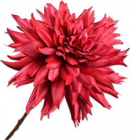 Silk-ka Kunstbloem-Zijden Bloem-Kunsttak Dahlia Steel Rood 65 cm