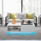 Moderne Salontafel met LED-verlichting – Hoogglans Wit – Open Vak, Lade & Afstandsbediening