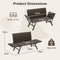 Coast Verstelbare Terras Loveseat - 3-in-1 Chaise - Grijs PE Rotan - 59 x 178/163 x 89 cm