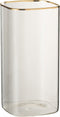 J-Line vaas Tula - glas - transparant/goud - small