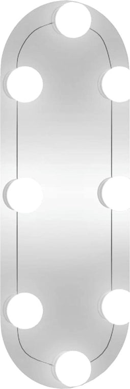 vidaXL - Wandspiegel - met - LED's - ovaal - 15x40 - cm - glas