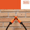BLACK+DECKER Dubbel Kraanstuk - Tuinslang Koppeling - 2 Uitgangen - Geïntegreerde Waterstop - Oranje/Zwart