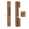 SoBuy BZR34-II-PF - Hoge Badkamerkast - Smalle Opbergkast met Lade en Verstelbare Planken - Naturel 20x20x180cm