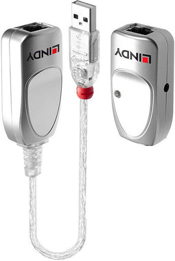 Lindy 42805 - USB 2.0 type-A naar RJ45 - Vrouwelijk/vrouwelijk - Grijs