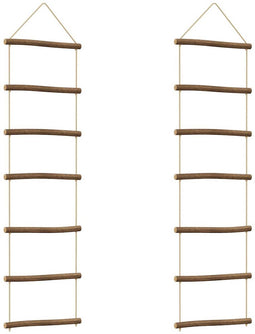 vidaXL - Wanddecoraties - laddervormig - 2 - st - 30x100 - cm - naturel - tak
