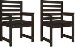 vidaXL - Tuinstoelen - 2 - st - 60x48x91 - cm - massief - grenenhout - zwart