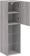vidaXL - Tv-meubel - met - LED-verlichting - 30,5x30x102 - cm - grijs - sonoma - eiken