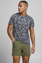 JACK&JONES ORIGINALS JORLEFO AOP TEE SS CREW NECK - Heren T-shirt - 100% biologisch katoen - Gebloemde vintage print